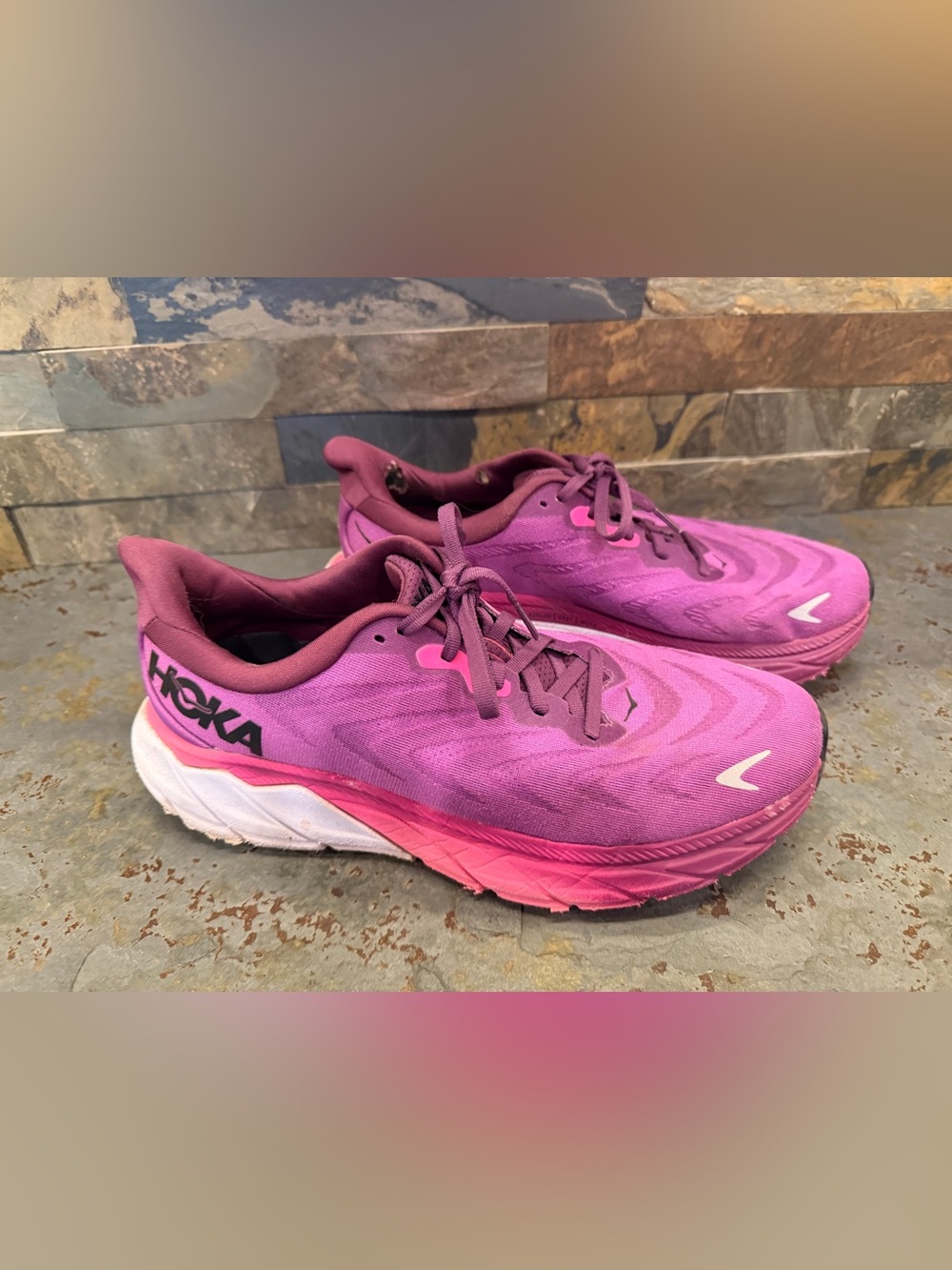 Hoka Women's Magenta and Fuchsia Running Sneakers Size 11